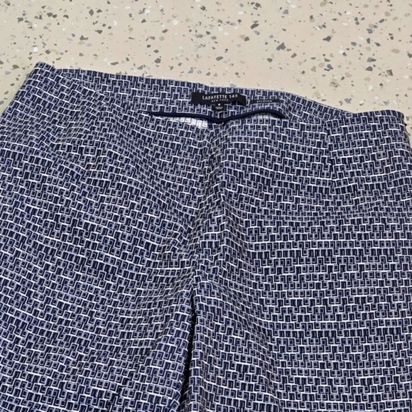 Lafayette 148 Stanton Pants Women’s Size 8 Navy High Rise Crop Geometric NWOT - Picture 11 of 11